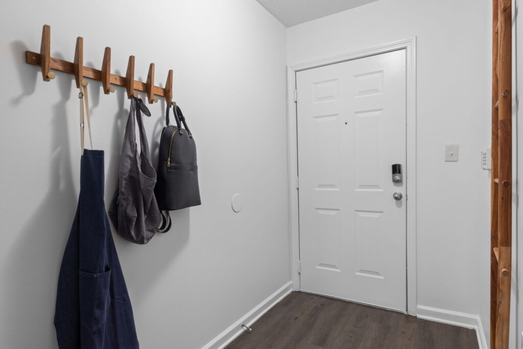 Closet beside bathroom